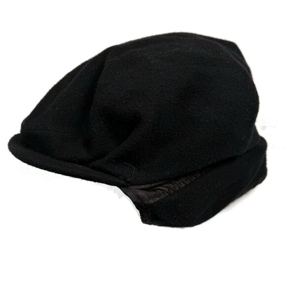 Pendleton Newsboy Flat Cap Hat Ear Covers Mens XL Black Wool Outdoor USA Made - Picture 1 of 8